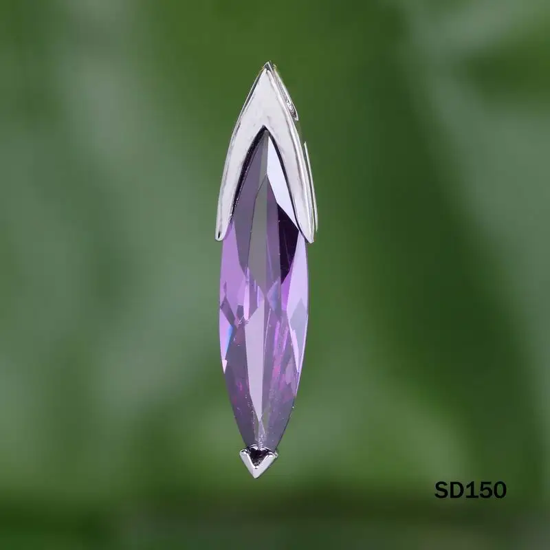 

ANGLANG Romantic Female PURPLE Crystal Wedding Necklaces Cubic Zirconia Anniversary Gift Pendant Necklaces Fashion Jewelry