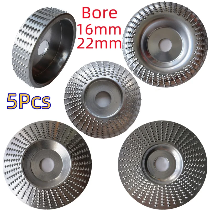 

1/5PCSSet Wood Grinding Polishing Wheel Rotary Disc Sanding Wood Carving Tool Abrasive Disc Tools For Angle Grinder 16/22mm Bore