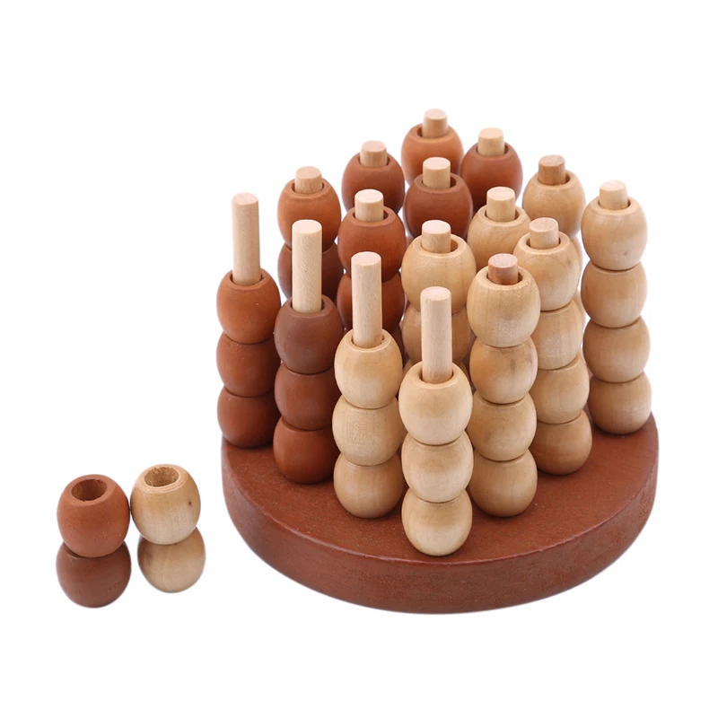 

Creative 3D Wooden Board Game for 2 Players Classic IQ Wood Puzzle Brain Teaser Game Educational Toys