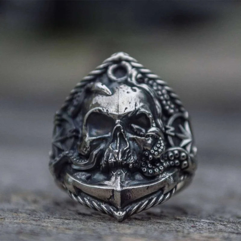 

New product hot selling, unique creativity, fashionable and domineering head, men's skull shield mask ring