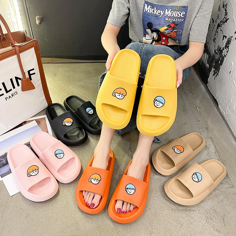 

Women Platform Slippers Sandles Beach Soft Sole Slide Sandals Men Ladies Indoor House Bathroom Anti-slip Wedges Mules Shoes