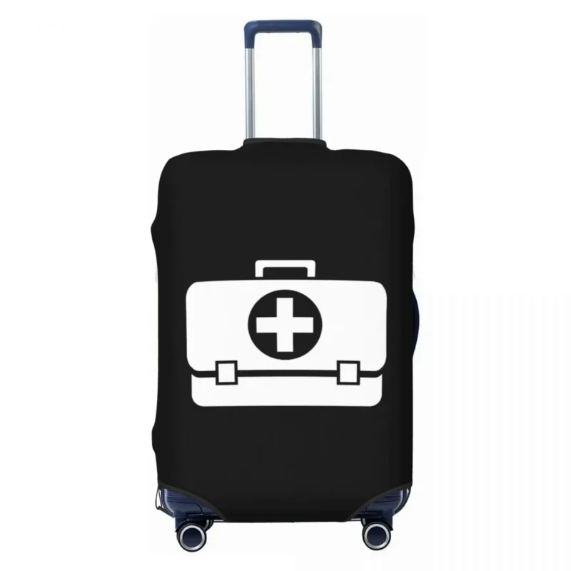 

Custom First Aid Emergency Medicine Luggage Cover Protector Elastic Doctor Nurse Travel Suitcase Covers