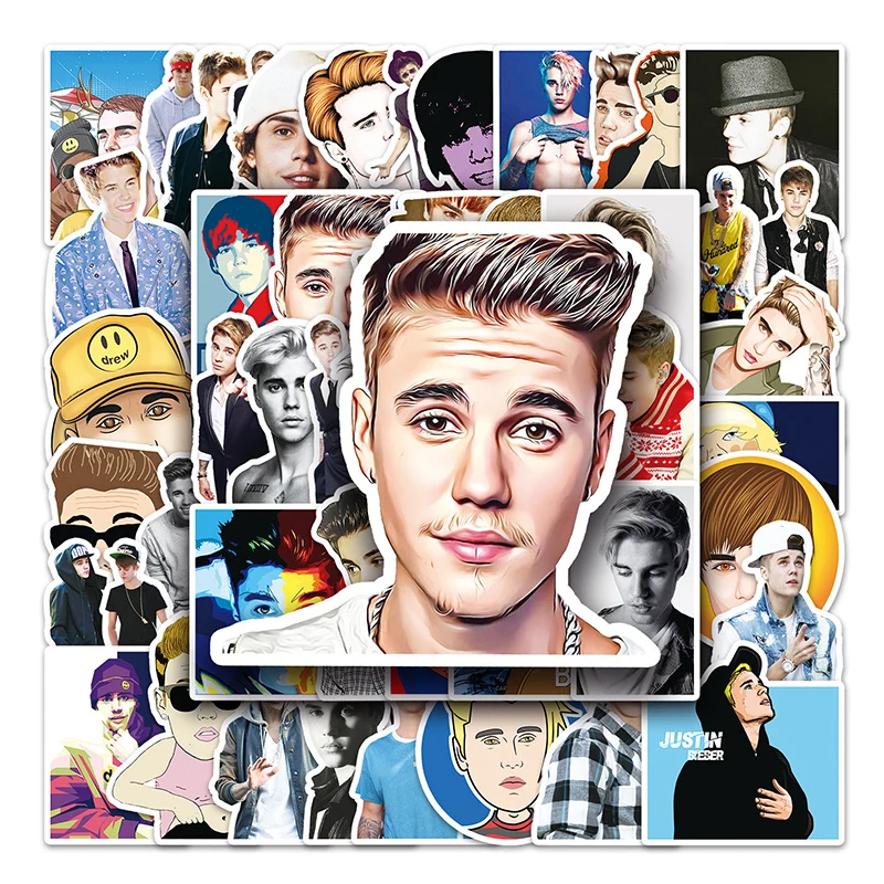 

50PCS Singer Star Justin Biebers Doodle Sticker Trunk Car Guitar Scooter Waterproof Decorative Sticker Personality Sticker Toys