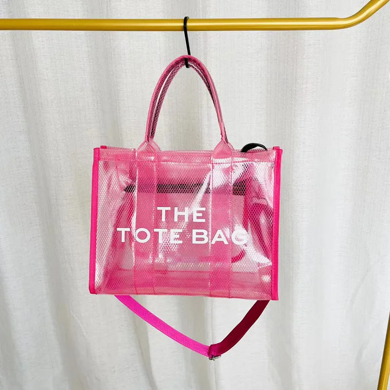 

2023 Women Fashion Transparent Beach Tote Ladies Waterproof Clear PVC Tote Bag New Designer Summer Jelly Shoulder Messenger Bags