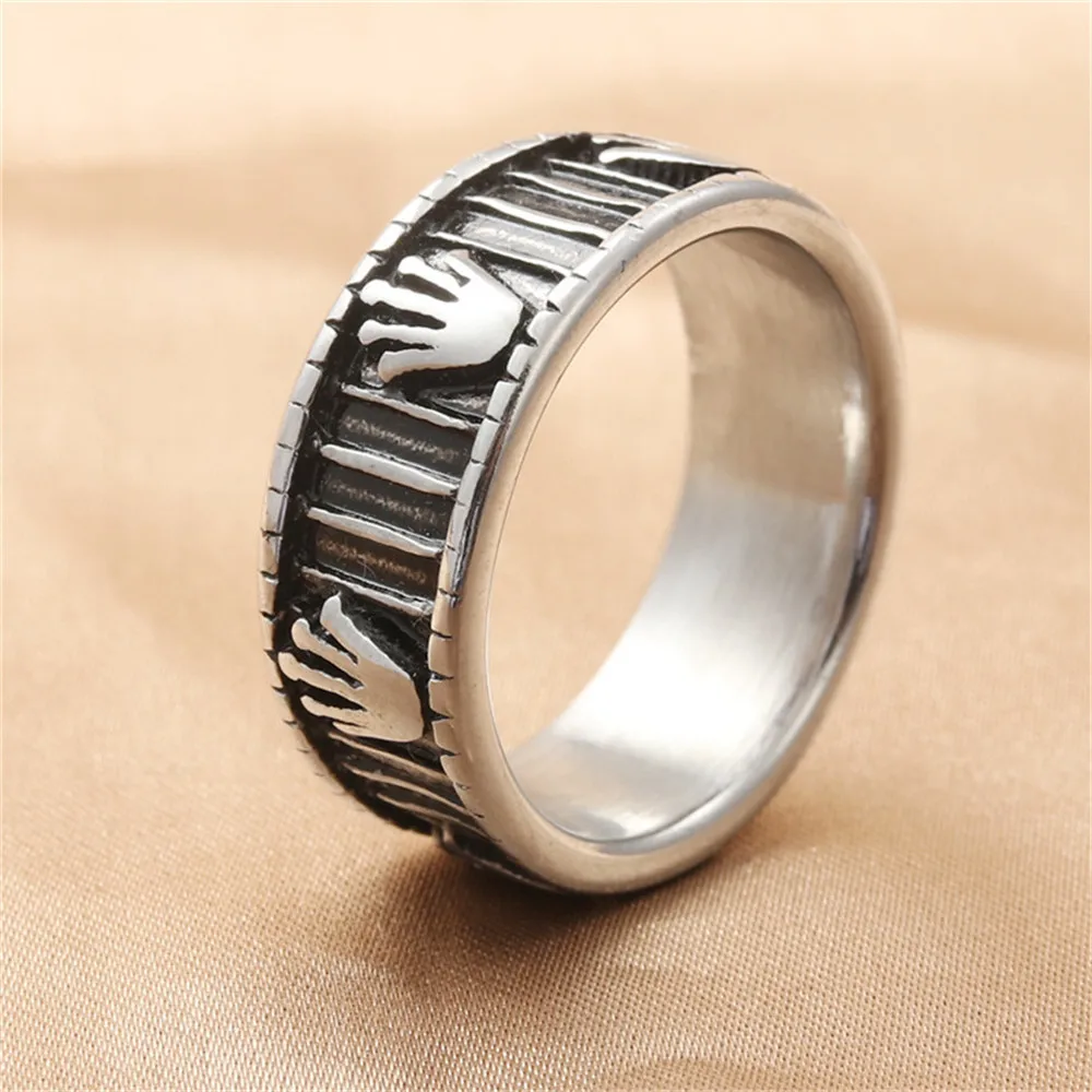 

Men's Vintage Titanium Steel Crown Ring Jewelry Gift Size 8-12