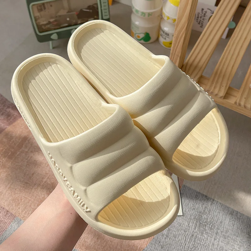 

Women Summer Slippers Flip Flops Bathroom Non-slip Black Flip Flops New Fashion Home Female Slides Mute Soft Platform Slippers