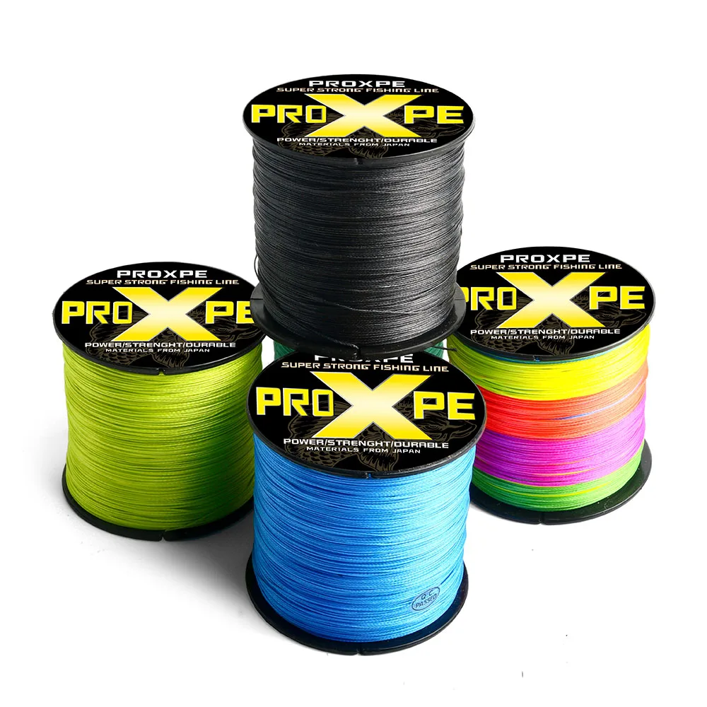 PROXPE 4-жильная рыболовная леска 100% PE 4 плетеных лески 10 ~ 80 фунтов 1000 м 500 300 - купить