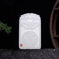 chinese natural white jade hand carved zodiac dragon pendant ten fine jewelry men and women necklace popular gifts