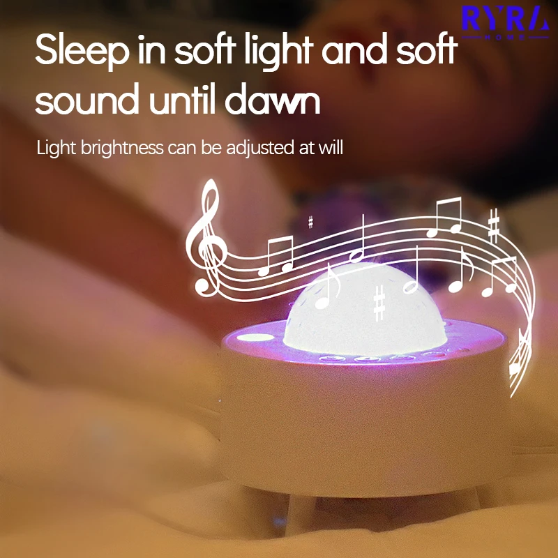 

LED Starry Sky Projector Night Light Star Projector Ocean Wave Night Lamp With Music Speaker For Childrens Eight Planets Lamps