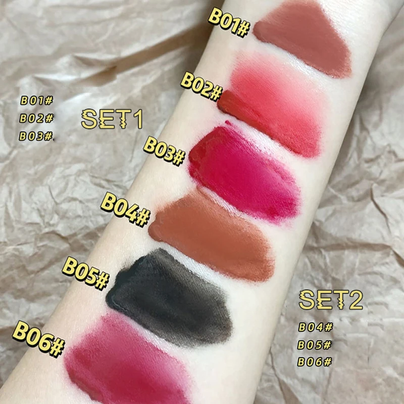 1/3 шт. черная матовая губная помада в стиле панк атласная красная водостойкая