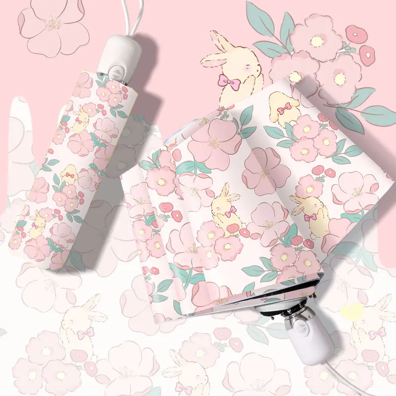 

Зонт-автомат, складной зонт от солнца и дождя, пятислойный, в стиле принцессы