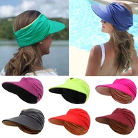 2022 flexible adult hat for women anti uv wide brim visor hat easy to carry travel caps fashion beach summer sun protection hats