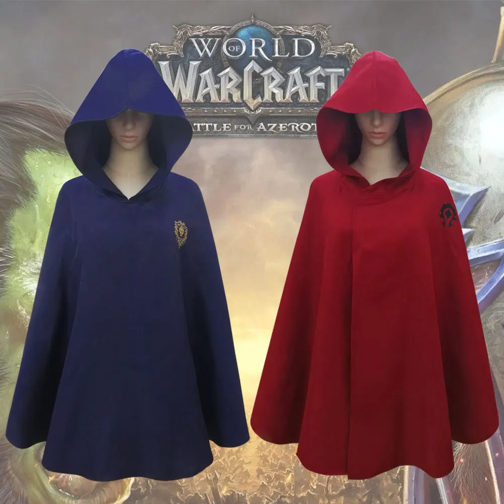 Фото Костюм World Of Warcraft, альянсский лагерь, одежда для косплея, облегающий плащ на Хэллоуин, красная и синяя накидка, полный комплект одежды №1