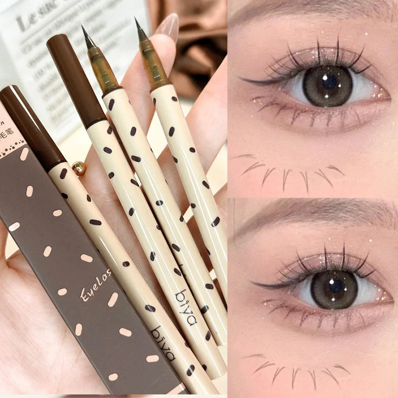 

1PCS Ultra-fine Liquid Eyeliner Pen Waterproof Quickily Drying Matte Brown Gray Lying Silkworm Eyelash Pencil Korea Eyes Makeup