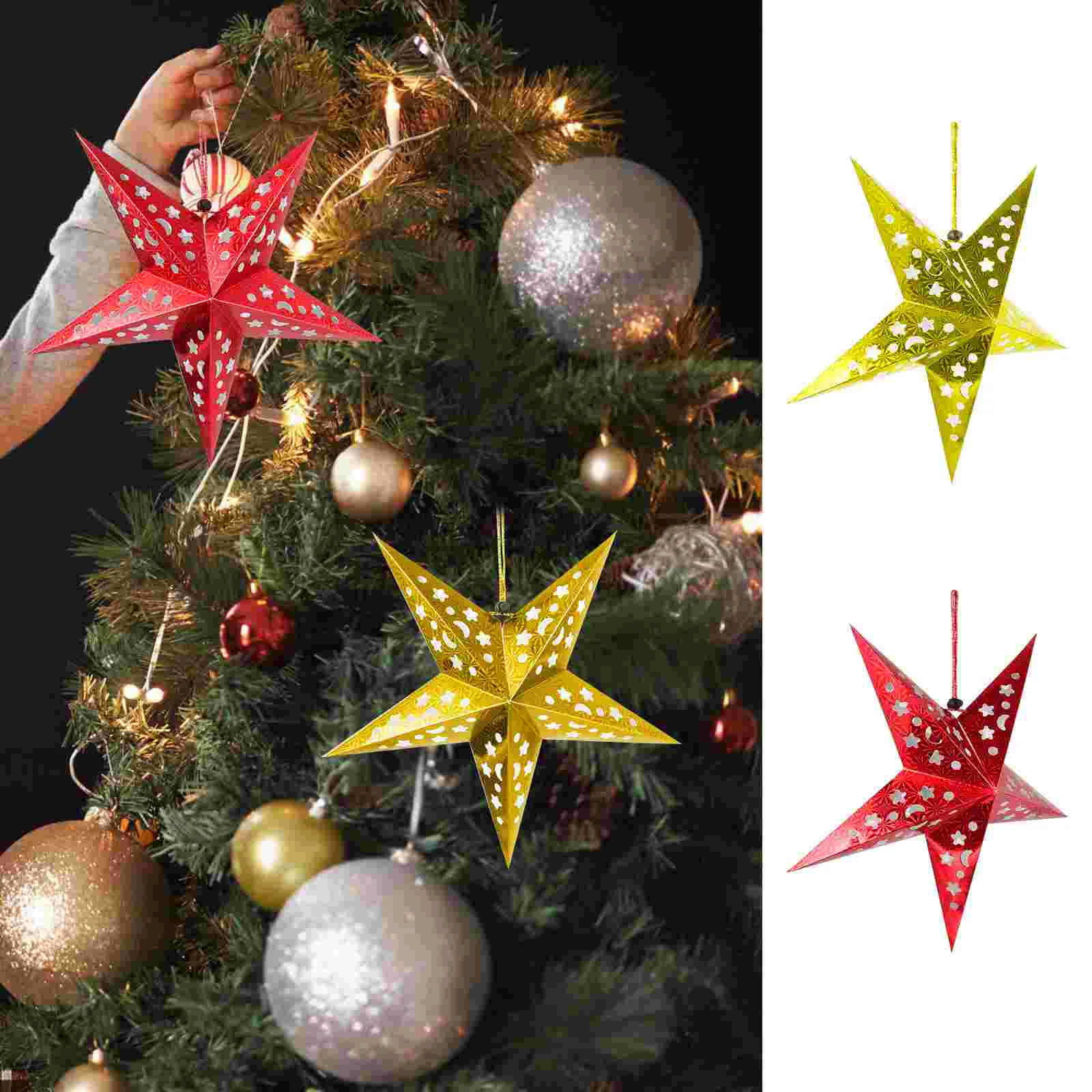 

8 Pcs Pentagram Pendant Paper Blue Decor Ceiling Decorations 3D Lampshade Pendants Lantern Ornament