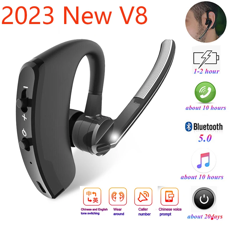 

2023 New V8 Wireless Earphones Bluetooth headphones Hands-free headsets Business earplugs Music stereo earbuds PK V9 i7s Y30 Y50
