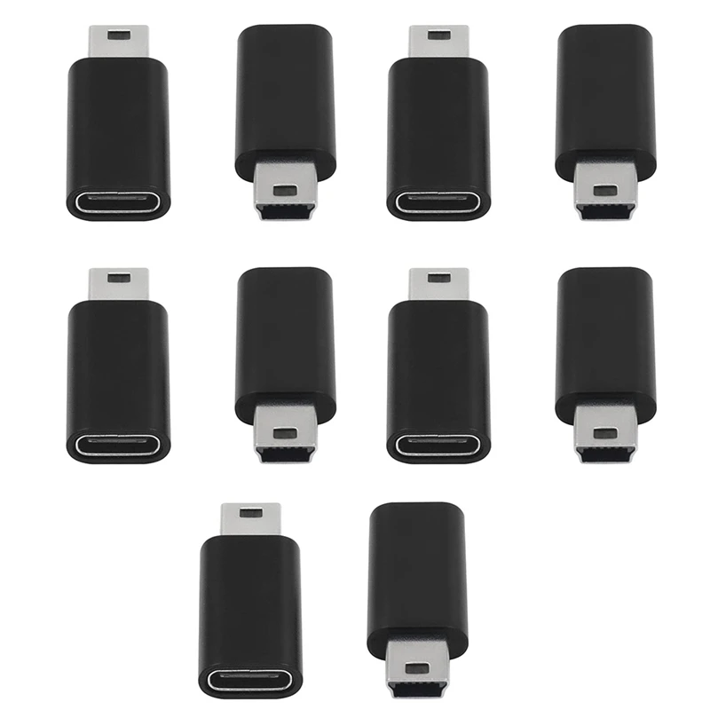 

10Pcs USB C To Mini USB 2.0 Adapter Type C Female To Mini USB Male Convert Adapter For Gopro MP3 Players Dash Cam