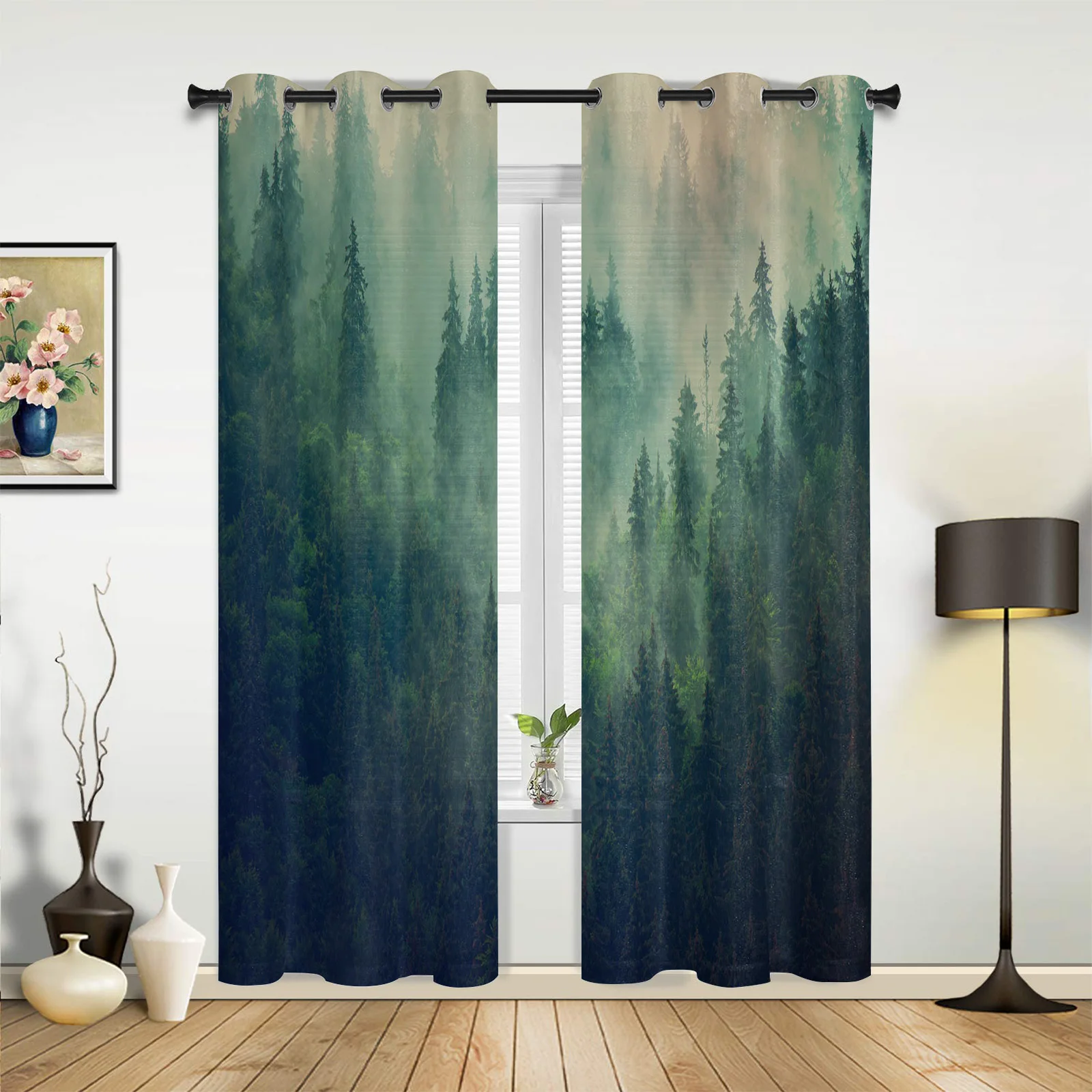 

Misty Mountains Forest Curtains for Bedroom Living Room Drapes Kitchen Children's Room Window Curtain Modern Home Decor