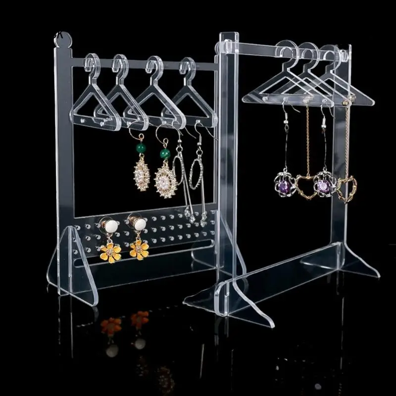 

Unique Earring Display Stand Coat Hanger Rack Style Necklace Jewelry Storage Show Hook Gift for Girls Women Desktop