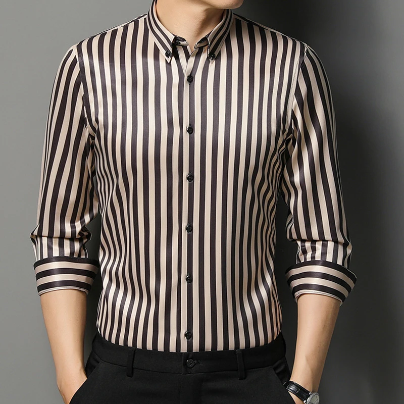 Hot! Men's Casual Long-Sleeved Shirts/Male Slim Fit Casual Solid Business Dress Shirt Formal Tops Brand Luxury Stretch Clothing 2 Hot! Men's Casual Long-Sleeved Shirts/Male Slim Fit Casual Solid Business Dress Shirt Formal Tops Brand Luxury Stretch Clothing 2