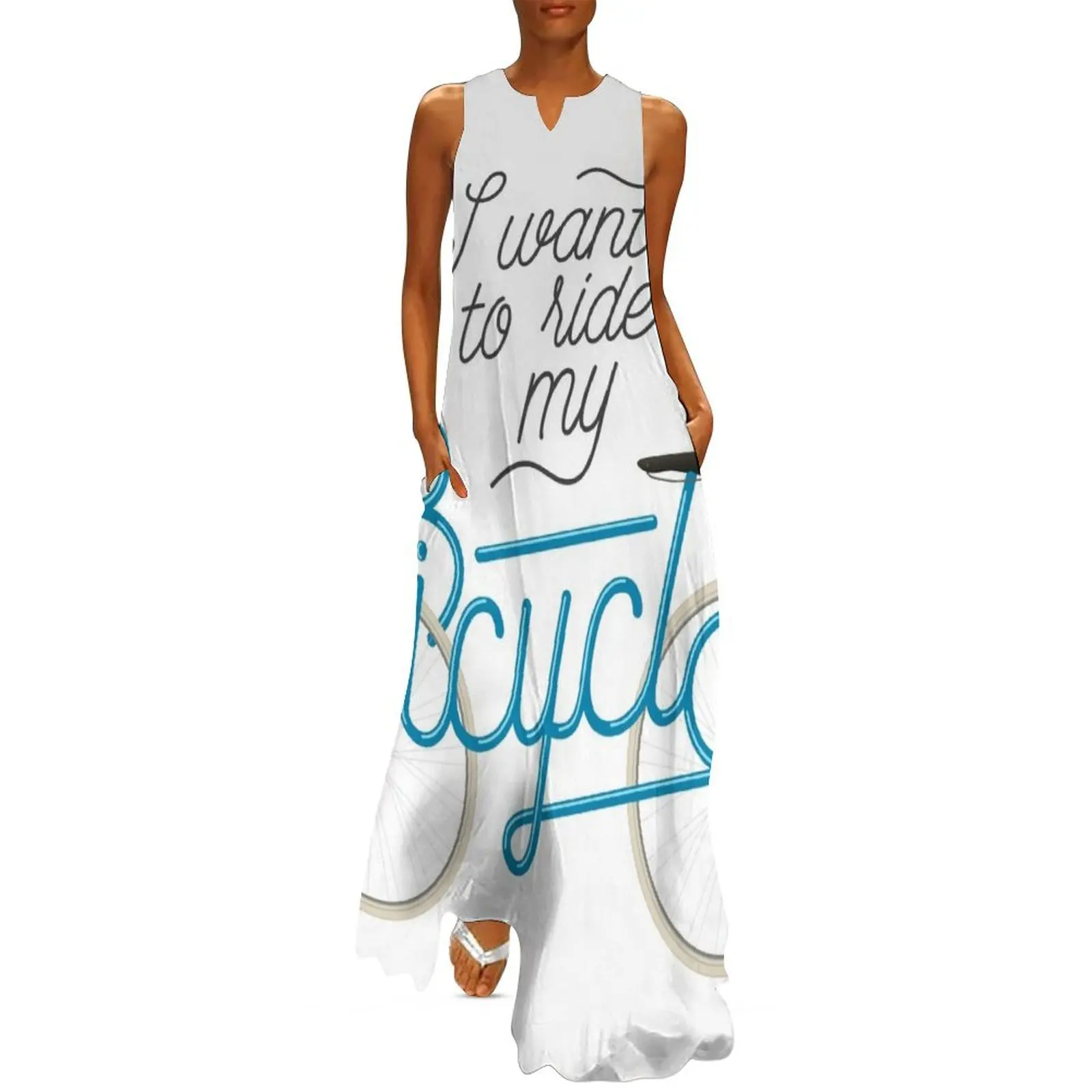 Я хочу ездить на велосипеде - длинное платье в стиле ретро для езды Танцевальные