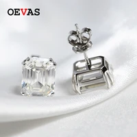 oevas 100 925 sterling silver 810mm high carbon diamond zircon stud earrings for women sparkling wedding party fine jewelry