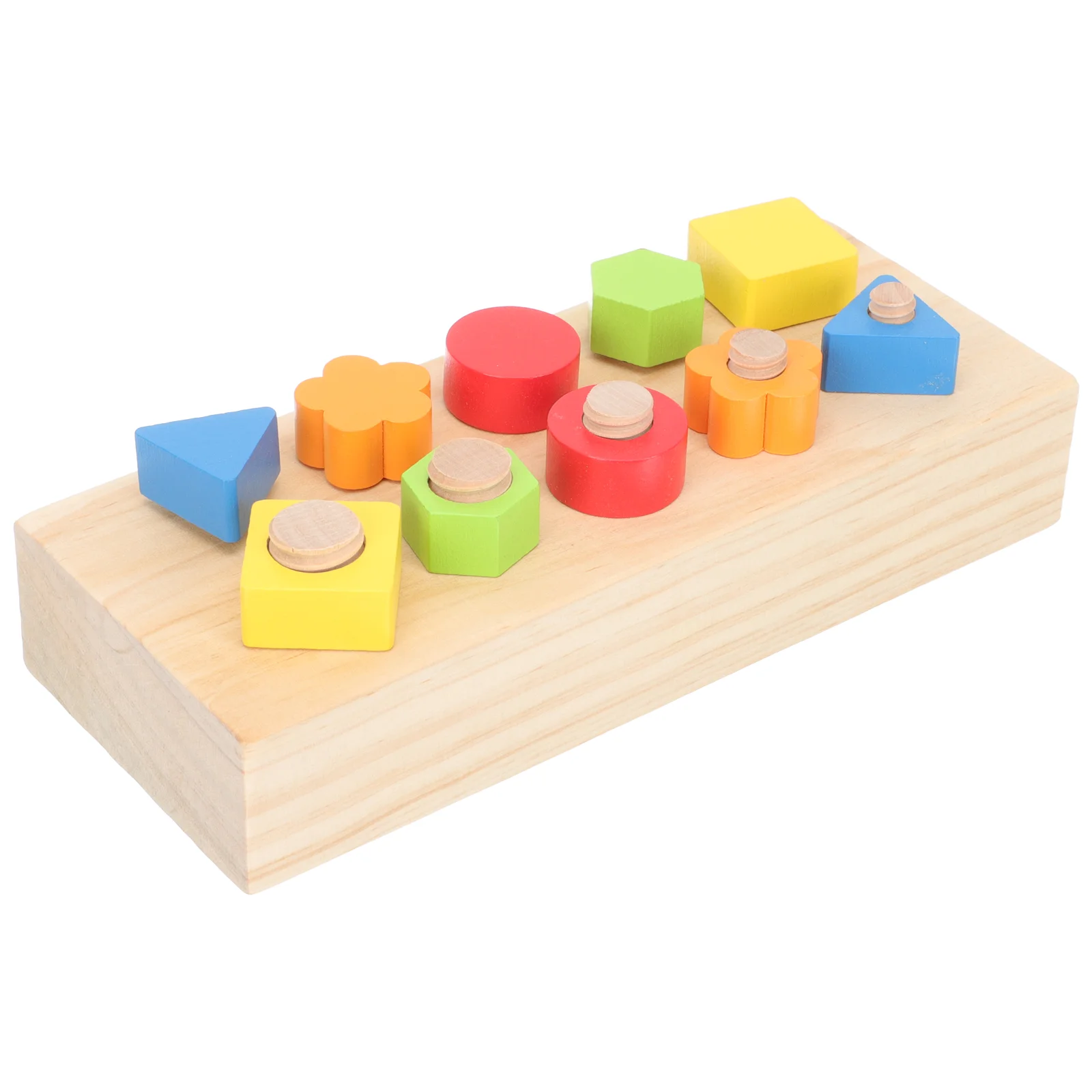 

Toys Toy Toddlers Montessori Wooden Screw Shape Stacking Sorting Sorter Educational Geometric Pairing 3 Color Recognition