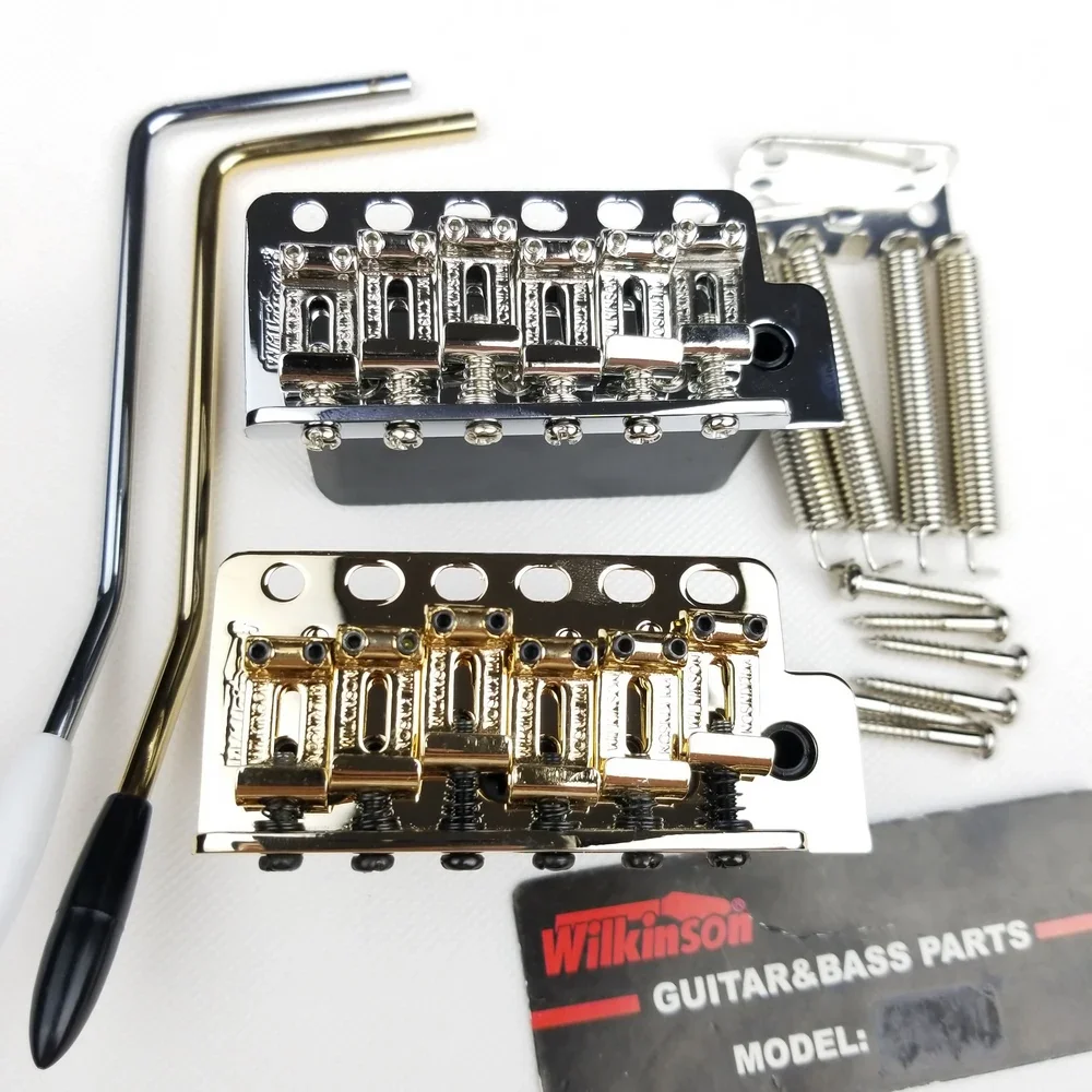 Электрогитара Wilkinson ST Tremolo System Bridge + Bent Steel Saddles WV6 Chrome Silver Gold