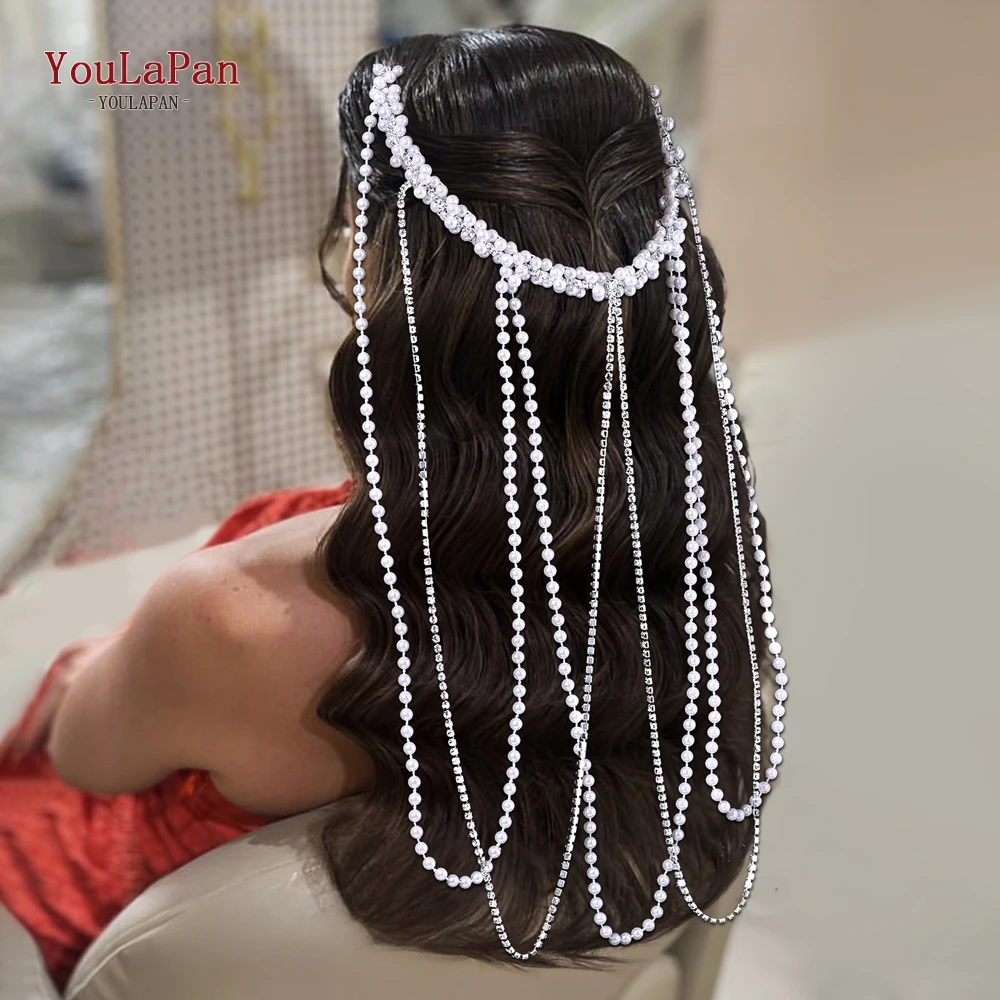 YouLaPan Невеста Длинная повязка на голову с кисточками Свадебные головные уборы