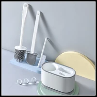 silicone tpr toilet brush and holder toilet bowl brush with holder set wall hanging toilet brush silicone bristles for floor