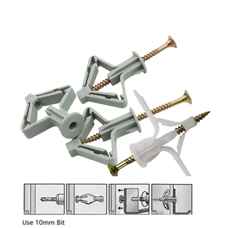 Пластиковый рычажный якорь с винтом m4 20 шт. для штор гипсокартона полый настенный