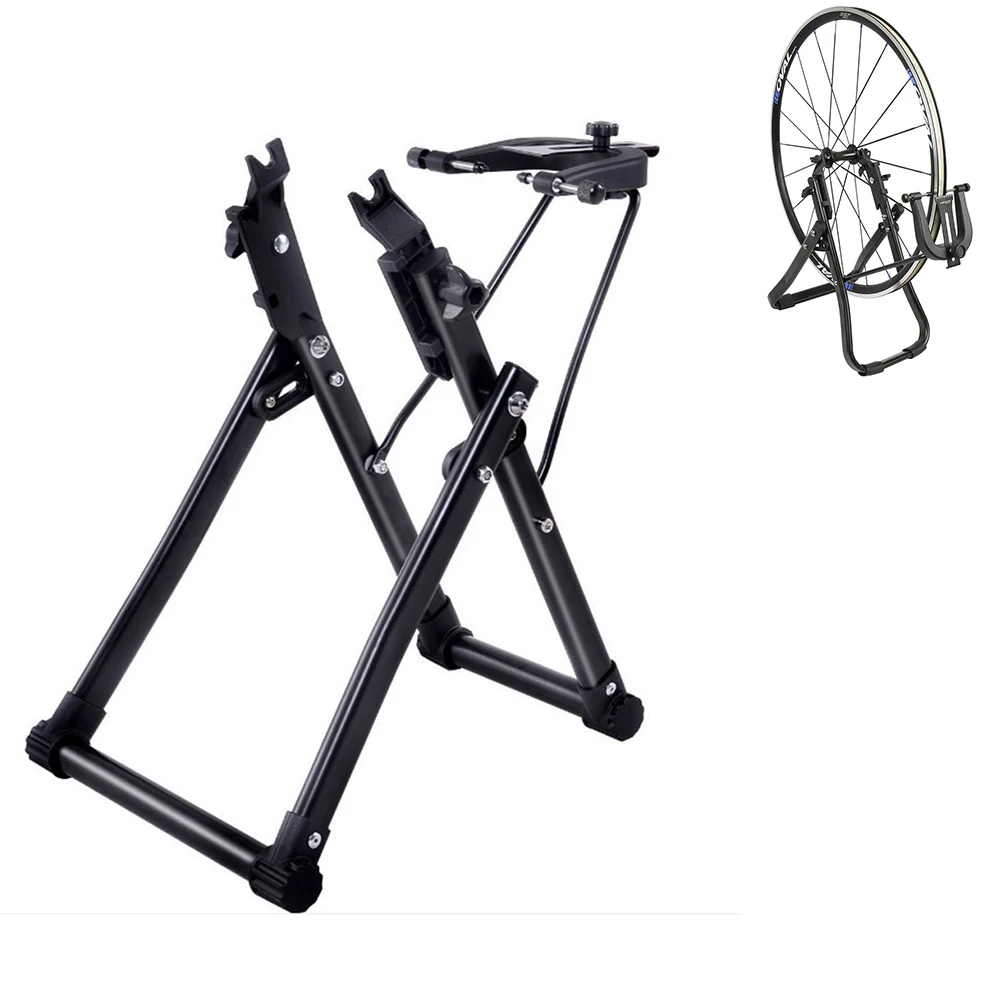 

Bicycle Wheel Truing Stand Saving MTB Holder Organizer Maintenance Repair Tool Fold Bike Wheel Correction Table Storage Wheel