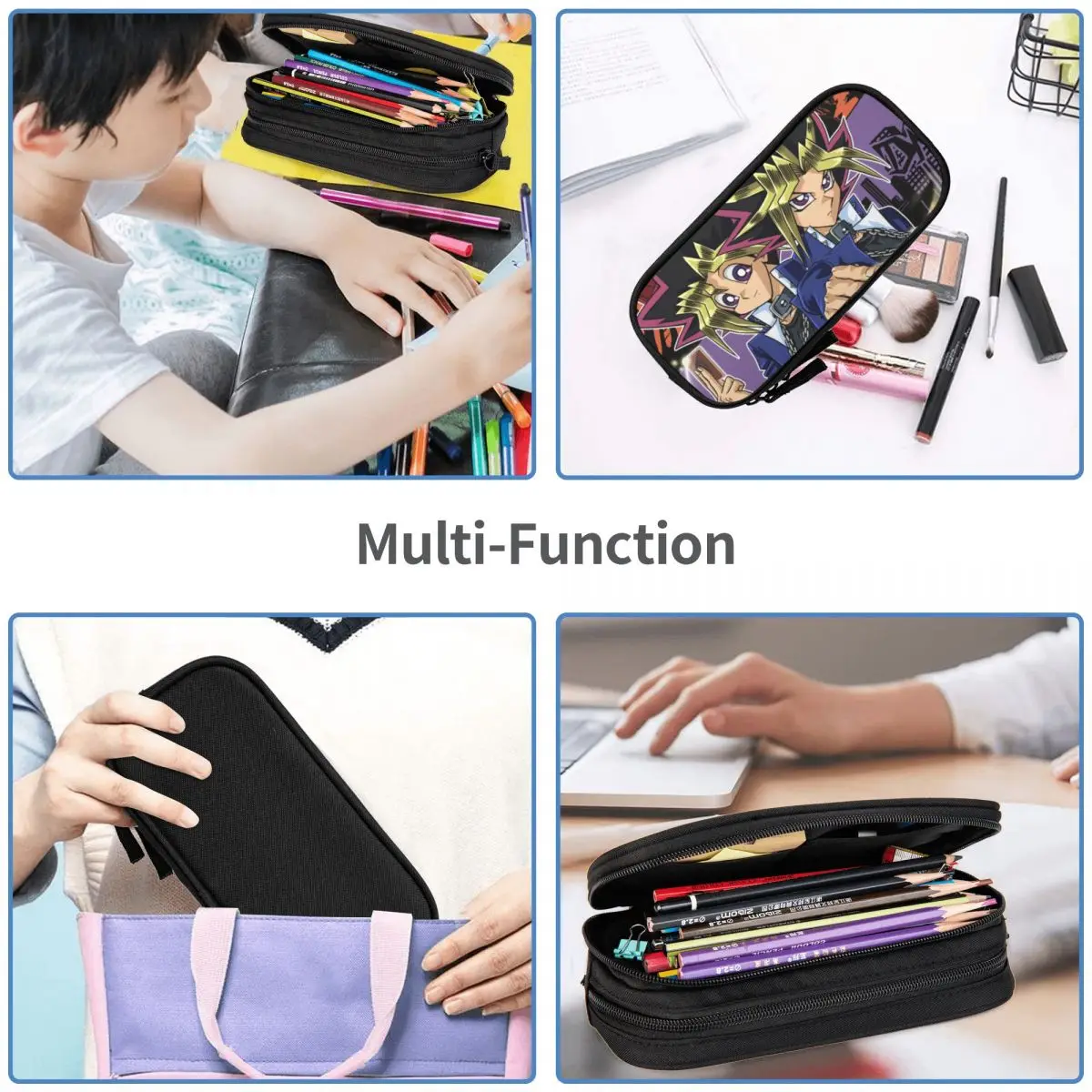 Yu Gi Oh Pen Box Student School Anime Zipper Pen Bag Child Stationery Bag pencase Gift