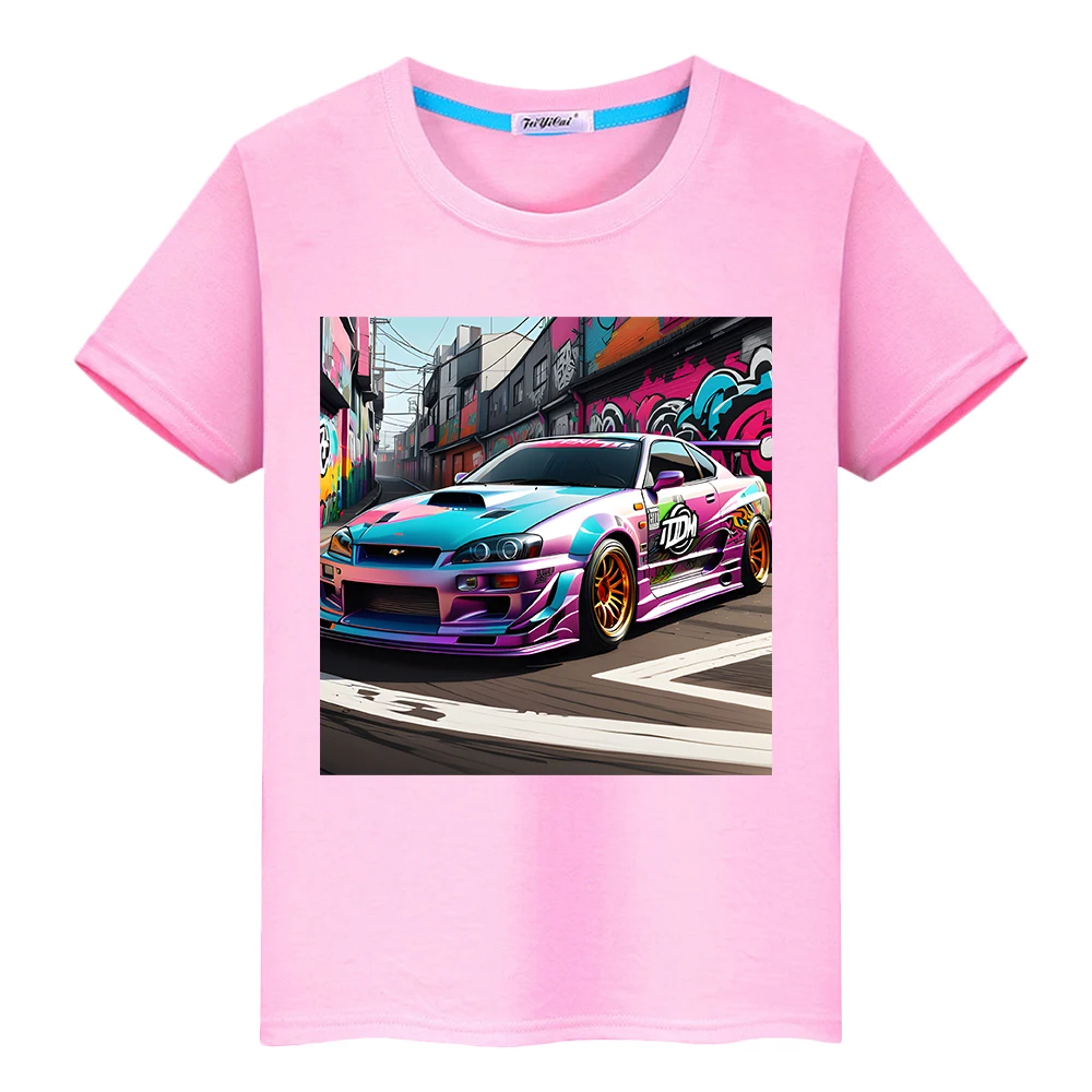 Футболка JDM с принтом манги и МК 100% хлопок для детей мальчиков 10 лет гордость
