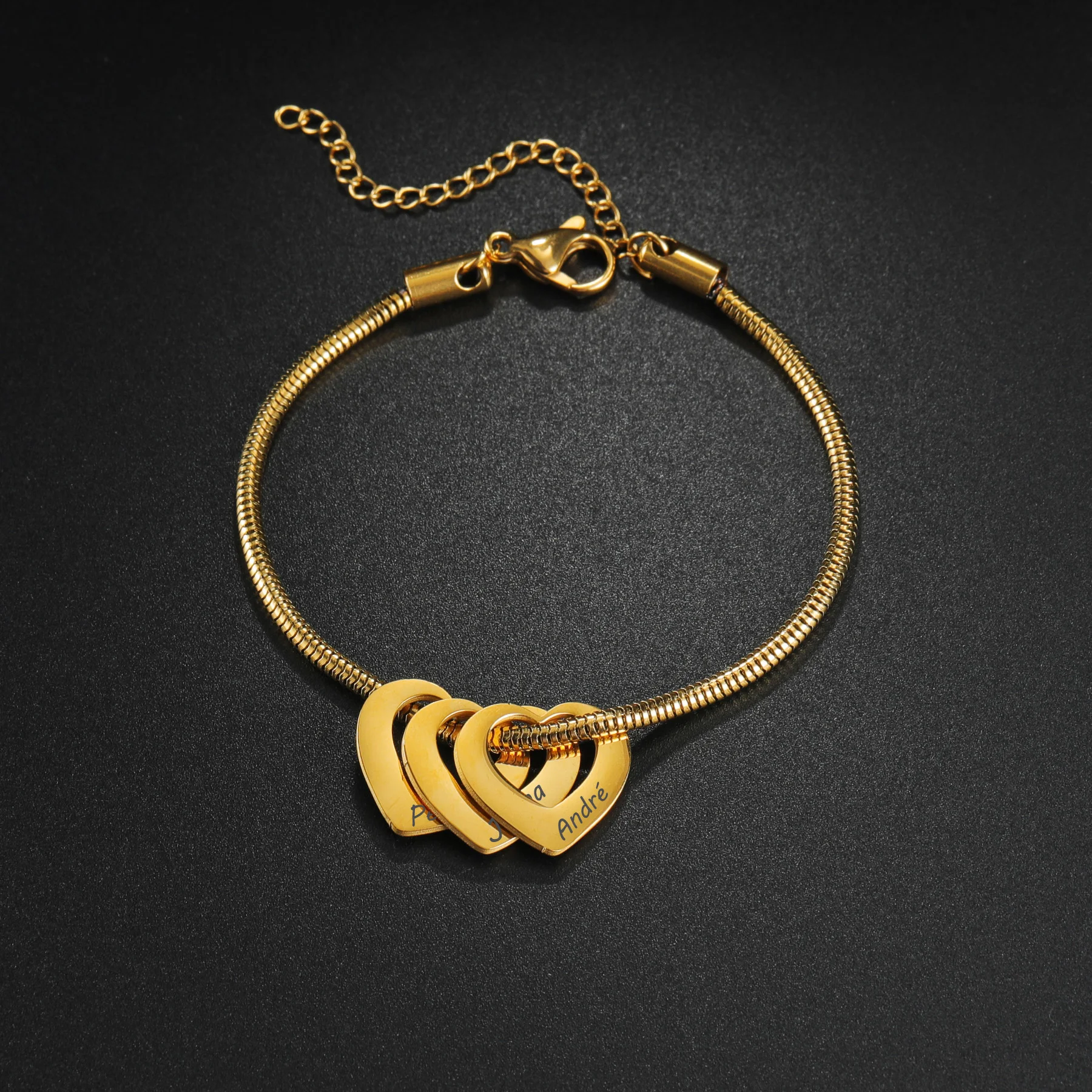 Персонализированный браслет Atoztide с именем сердца нержавеющая сталь для женщин и