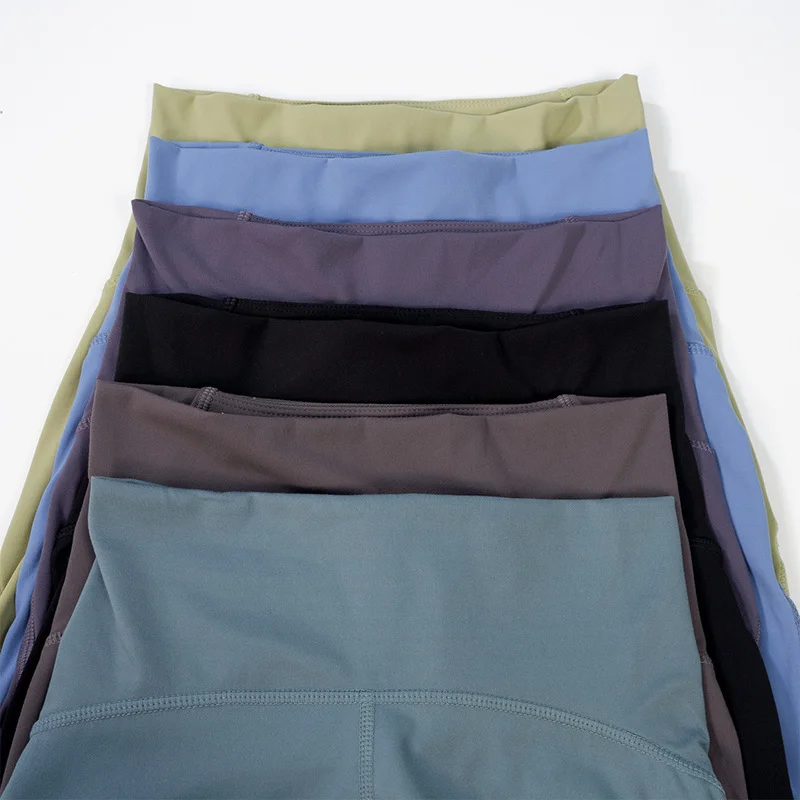 Luluwear Solid Tight Yoga Shorts Fitness Mesh High Waist Push Up Running Sport Gym Biker Shorts Breathable Stretchy Sportwear