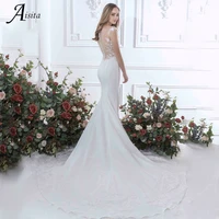 grace mermaid wedding dresses beach tulle sweep train bridal gowns boho robe de mari%c3%a9e transparent back design vestidos de novia