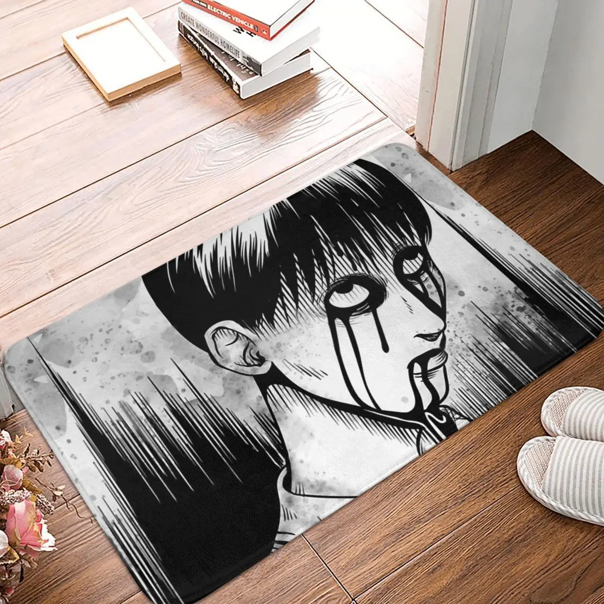 

Junji Ito Tomie Kawakami Bath Mat Horror Hand Manga Fan Scary Face Doormat Kitchen Carpet Balcony Rug Home Decor