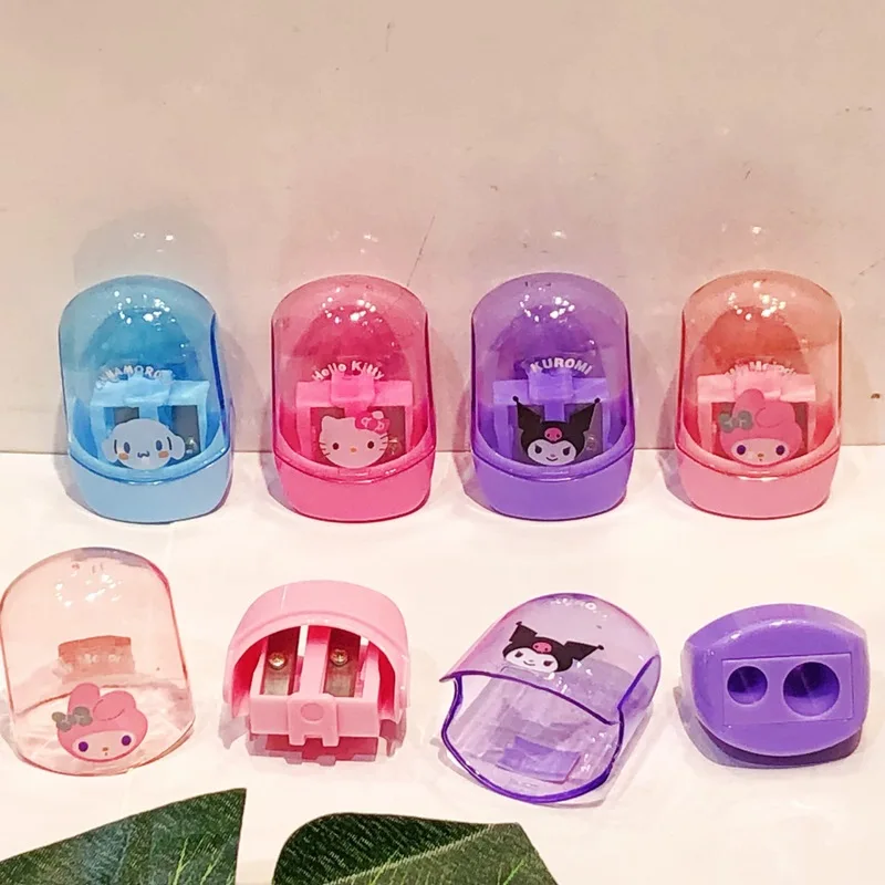 New Double-Hole Pencil Sharpener Cute Sanrio Stitch Kapibara Cartoon Shape Portable Mini Pr