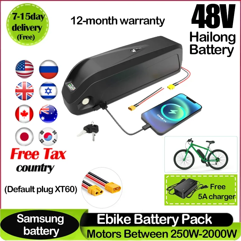 Электрический велосипед Bafang 1500 Вт 1000 750 500 350 250 Аккумулятор для электровелосипеда