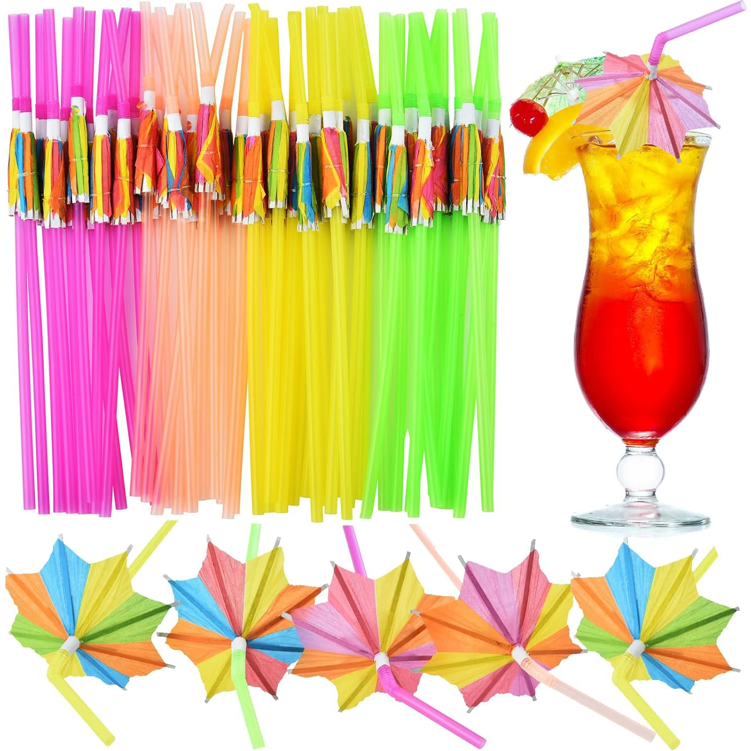 Одноразовые длинные коктейльные трубочки Zonticiuttes набор из 50 красивых цветочных
