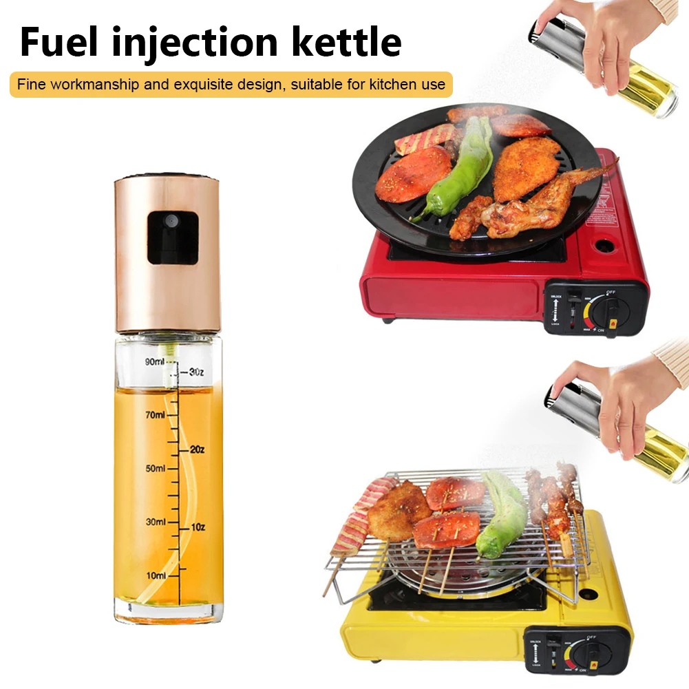 

Olive Oil Sprayer Glass Bottle Pump with Scale Vinegar Soy Sauce Oil Spray Pump Seasoning Condiment Bottle for BBQ Cookware