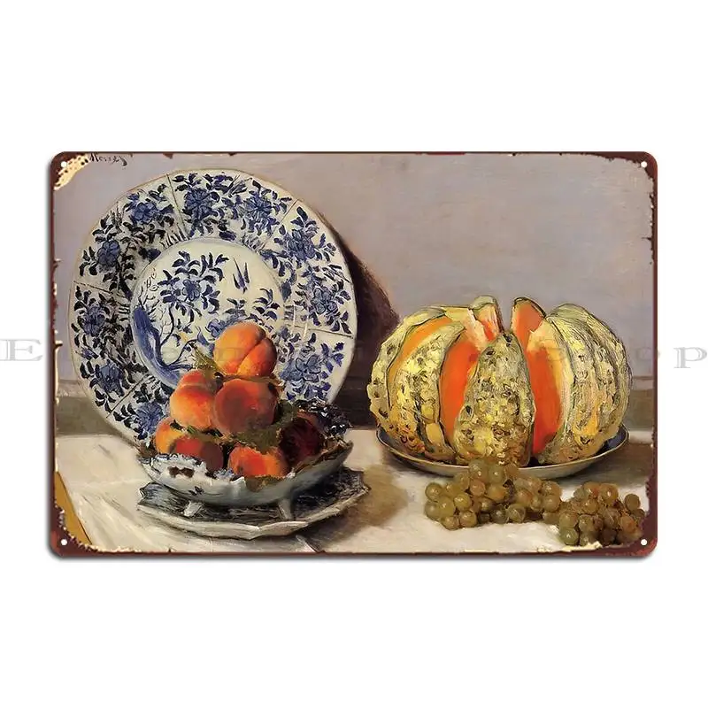 Натюрморт с дыней 1892 металлическая табличка Клода Моне железный кинотеатр гараж