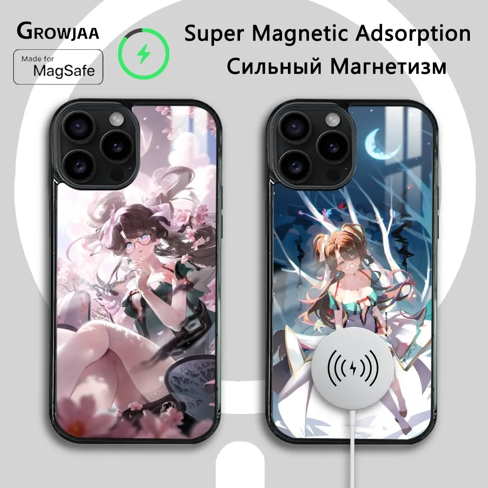 Чехол для телефона Zhezhi Wuthering Waves iPhone 16 15 14 13 12 11 Pro Max Plus Mini Magsafe Mirror беспроводной