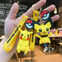 kawaii anime pokemon keychain pikachu psyduck gengar marill togepi bag car keyring jewelry pendant doll accessories toys gifts