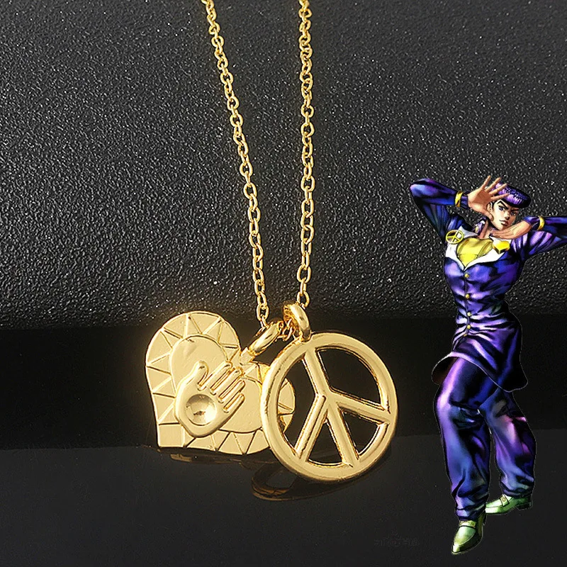 

Fashion Anime Jojo Same Necklace Classic Logo Creative Alloy Necklace Popular Simple Wild Souvenir Personality Love NecklaceGift