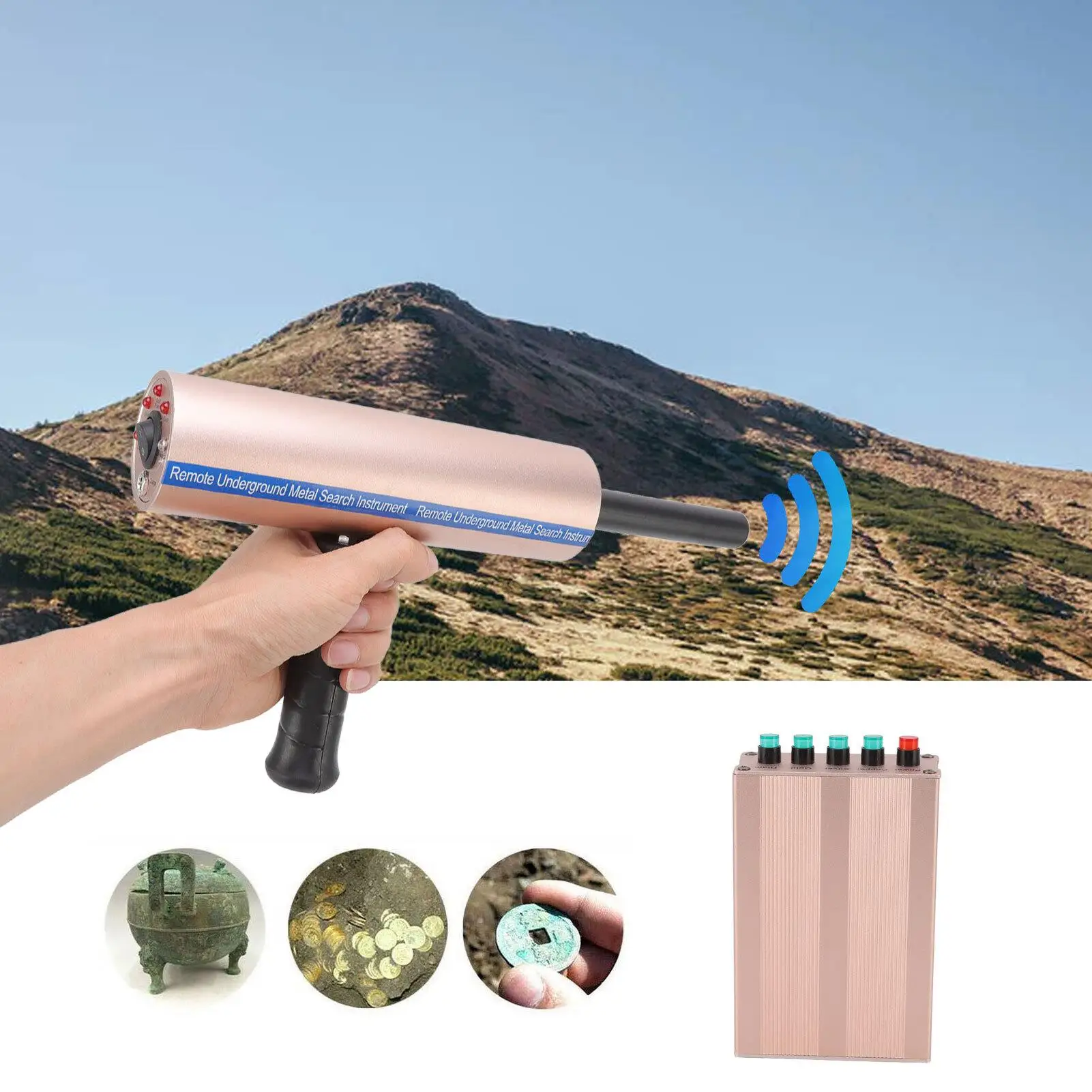 Подземный металлоискатель AKS глубина 25 м дальность 1200 3 антенны