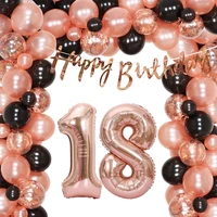 funmemoir rose gold 18th birthday party decorations supplies balloon garland arch kit happy birthday banner sweet 18 years old