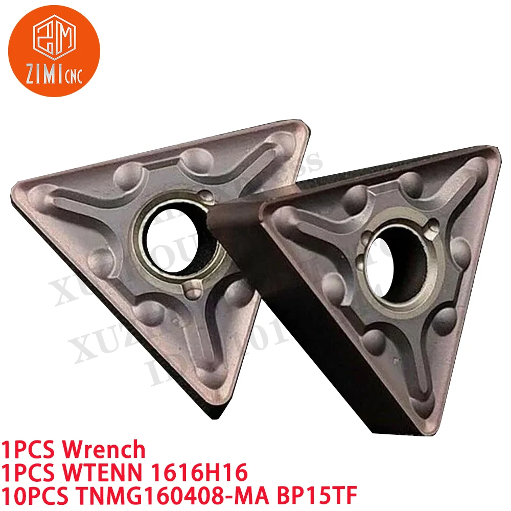1 ШТ WTENN 1616H16 16 мм*100 мм Держатель токарного инструмента + 10 TNMG160408-MA Режущие