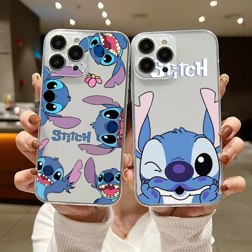 

Cartoon Disney Stitch Phone Case For Xiaomi Redmi Note 12 11 11T 10 10S 9 Pro Plus 10C 9A T K40 K50 K60 4G 5G Transparent Cover